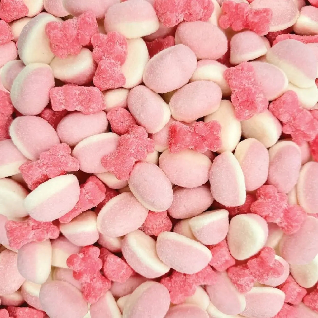 Pink Candy Mix | 2 Pound Bag | Sour Tutti-Frutti Gummi Bears & Strawberry Puffy Gummies | Chewy Candy | Pink Gummies for Baby Showers, Gender Reveal & Party Favors