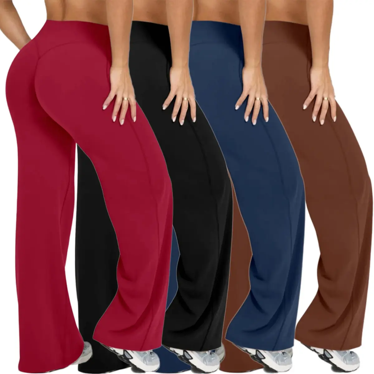 Kabuer Women's Wide-Leg Flare Sweats, Soft High Stretch Athletic Trousers for Yoga, Fitness, and Casual Gym Wear Breathable Workout Pants Flared Yoga Bottoms Activewear Pants Activewear Tracksuit Pants Activewear Dance Athleisure Gym Sweatpants