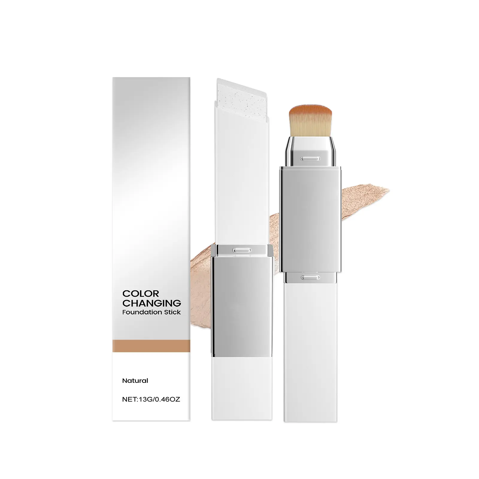 2-in-1 Color-Changing Tinted Foundation Stick & Concealer with Matte Finish, Light Texture Formula for All Skin Types, Natural Fair Tone, & Foundation Cover Stick Concealer