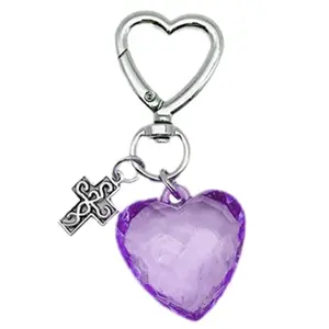Unique handcrafted key ring decoration with a heart-shaped decorative keychain