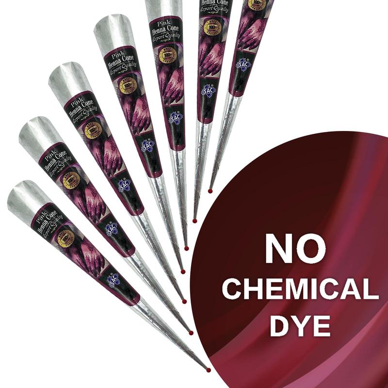 100% Natural Temporary Henna Tattoo Cream Cone | 1 Cone 31g | Body Paint Tattoo Freckles (Pink) men woman forearm tribal wolf 7-15 day tatuajes temporales Waterproof Angel and Flower Tattoos tattoo  artist  tools