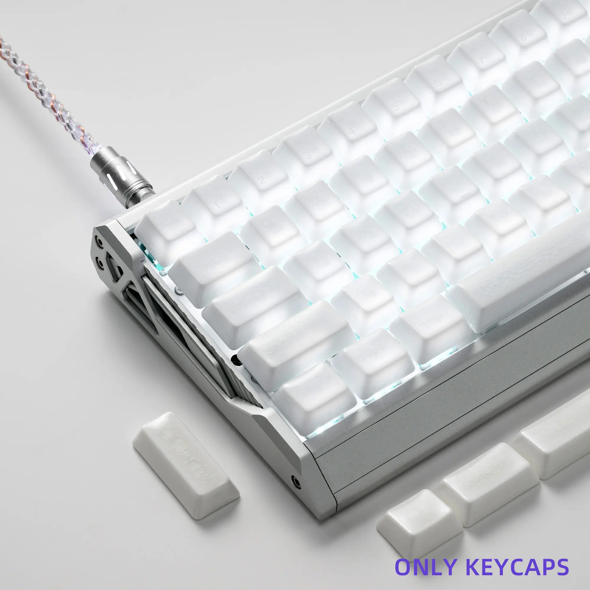 XVX White Crazed Glaze Ceramic Keycaps, Black Ceramic Keycaps, 120-key Full Set Gift Box, Gift Idea ,Keycap Set for Cherry Mx Switches （Keycaps Only, Keyboard Not Included）
