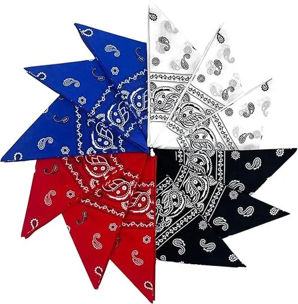 12PCS Bandanas 12"X 22" Double Sides Printed Unisex Kerchief Multifunctional Outdoor Square Handkerchief for Women Men ﻿