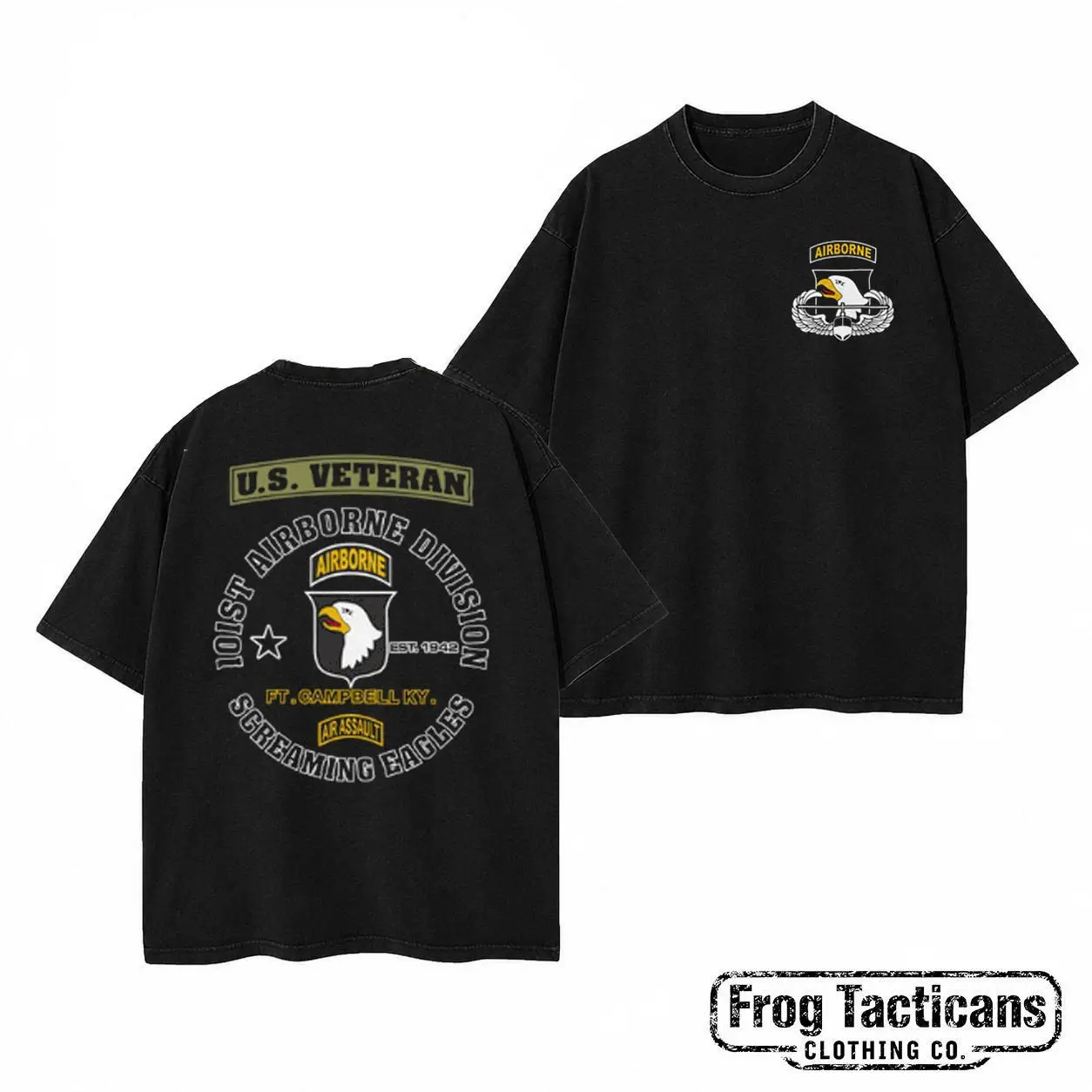 US Army 101st Airborne Division T Shirt Screaming Eagles Ft Campbell KY Veteran Military Graphic Tee