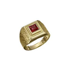 Men's Ring - 1pc New Creative Luxury Ring Inlaid With Artificial Synthetic Gems, Holiday Gift For Male Friends