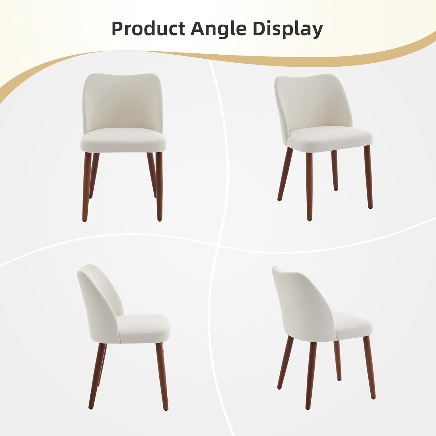 Mid Century Modern Dining Chairs Set of 2,Linen Fabric Upholstered Accent with Wood Legs, Kitchen Chairs with Hardwood Frame for Dining Table, Kitchen,Farmhouse, Dining Room,Beige