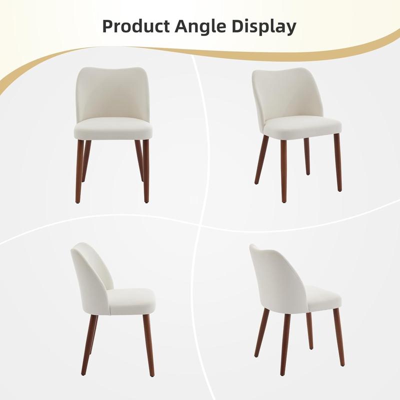 Mid Century Modern Dining Chairs Set of 2,Linen Fabric Upholstered Accent with Wood Legs, Kitchen Chairs with Hardwood Frame for Dining Table, Kitchen,Farmhouse, Dining Room,Beige