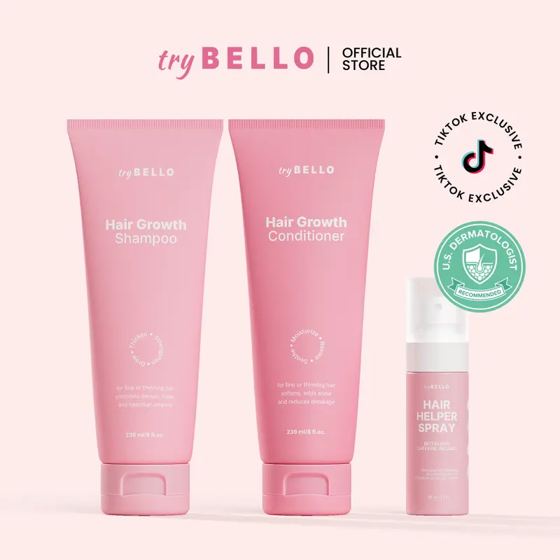 Try Bello Hair Growth Bundle - Shampoo, Conditioner & Spray (3-Piece Set) Haircare Comfort Exclusive Offer TikTok Shop
