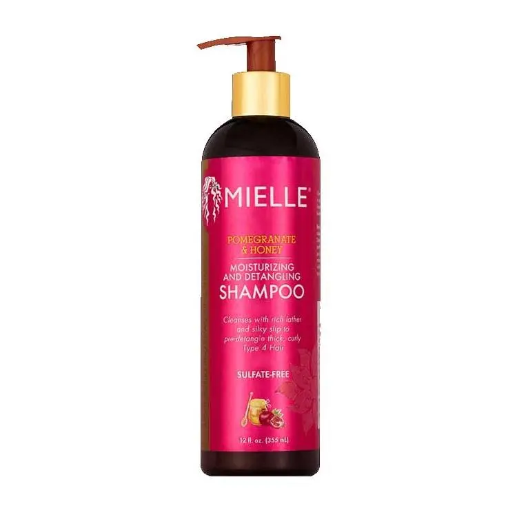 Mielle Pomegranate & Honey Moisturizing Detangling Shampoo, Hydrating Haircare for Thick, Curly Type 4 Hair, Sulfate-Free, 12 oz, Cleansing, Moisture, Gentle, Curly Hair, Smooth, Wash And Go, Natural Curls, Adults, Moisturizer, Cleanser, Hydrate, Curly Lo
