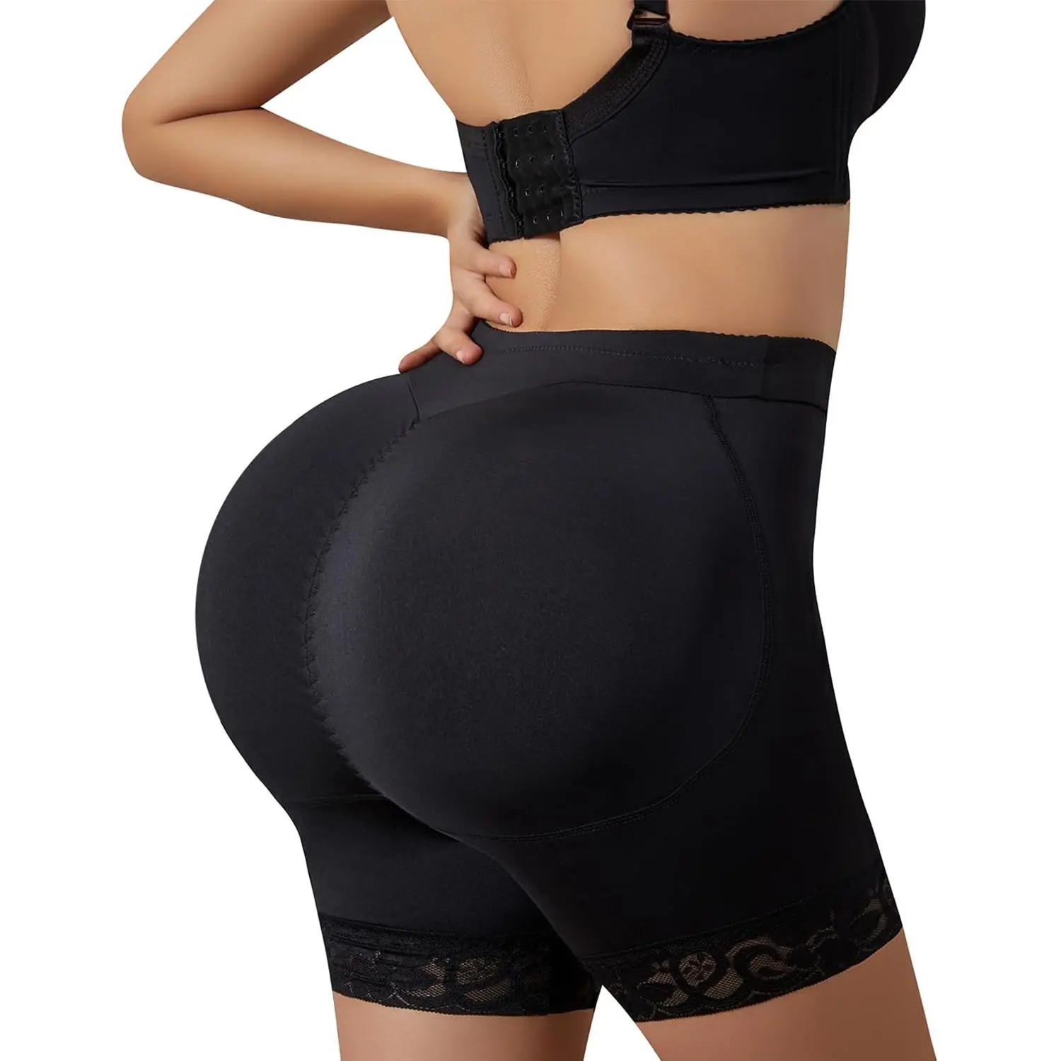 Peach'd Shapewear For Women High Waisted Butt Lifter Shorts Padded Lace Shapewear Thicker Butt Enhancer Seamless Fake Buttock Underwear Fit Womenswear Fabric Cropped Elastic Breathable Hip summerwins