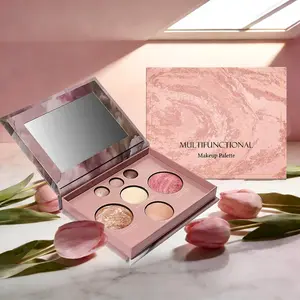 Multi-Use Makeup Palette with Eyeshadow Contour Blush & Highlighter All-in-One Daily Face Makeup Palette Portable Travel-Friendly Compact for On-the-Go Use