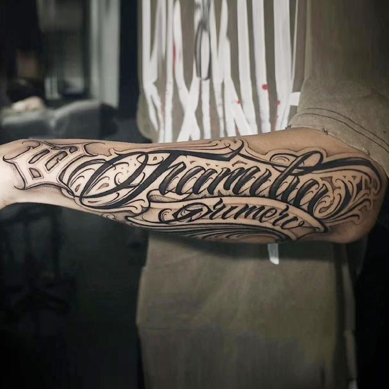 6 sheets Large temporary tattoos men,,fake tattoos,Containing 1 One Mexican Style Font Elements and 5 Random Styles, Lasting for 7-15 Days, long lasting temporary tattoo arm,Herbal Tattoo Stickers,tatuajes temporales,realistic temporary tattoos