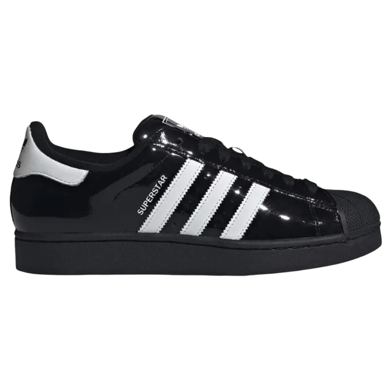 adidas Superstar II Black White Patent Leather JR7313 Men's Fashion Shoes New