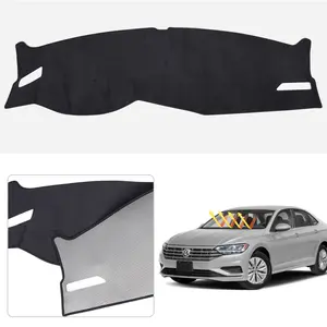 Canvcle Dashboard Cover Mat for 2019-2026 Volkswagen Jetta Accessories Exact Cutouts Flannel Sunshade UV Rays Protector Nonslip Design