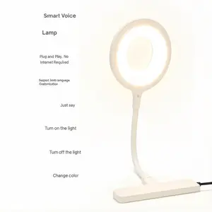 Upgraded USB Smart Voice-Controlled Night Light Desk Lamp with Multi-Color Switching Bedside Lamp