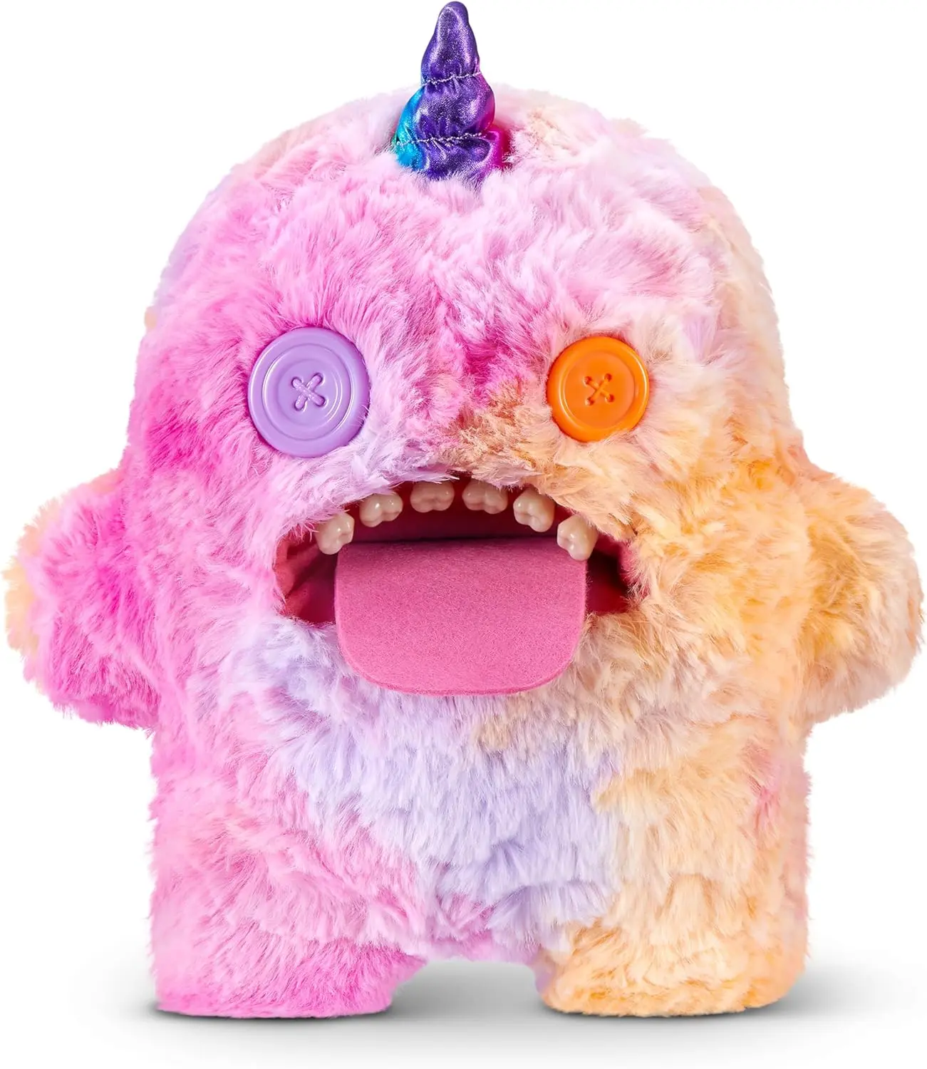 ZURU 9-Inch Fugglercorns Plush Collectible Toy (Oogah Boogah) - Creepy Cute Funny Ugly Monster Unicorn Plush Toys with Glitter Details, Human-Like Teeth