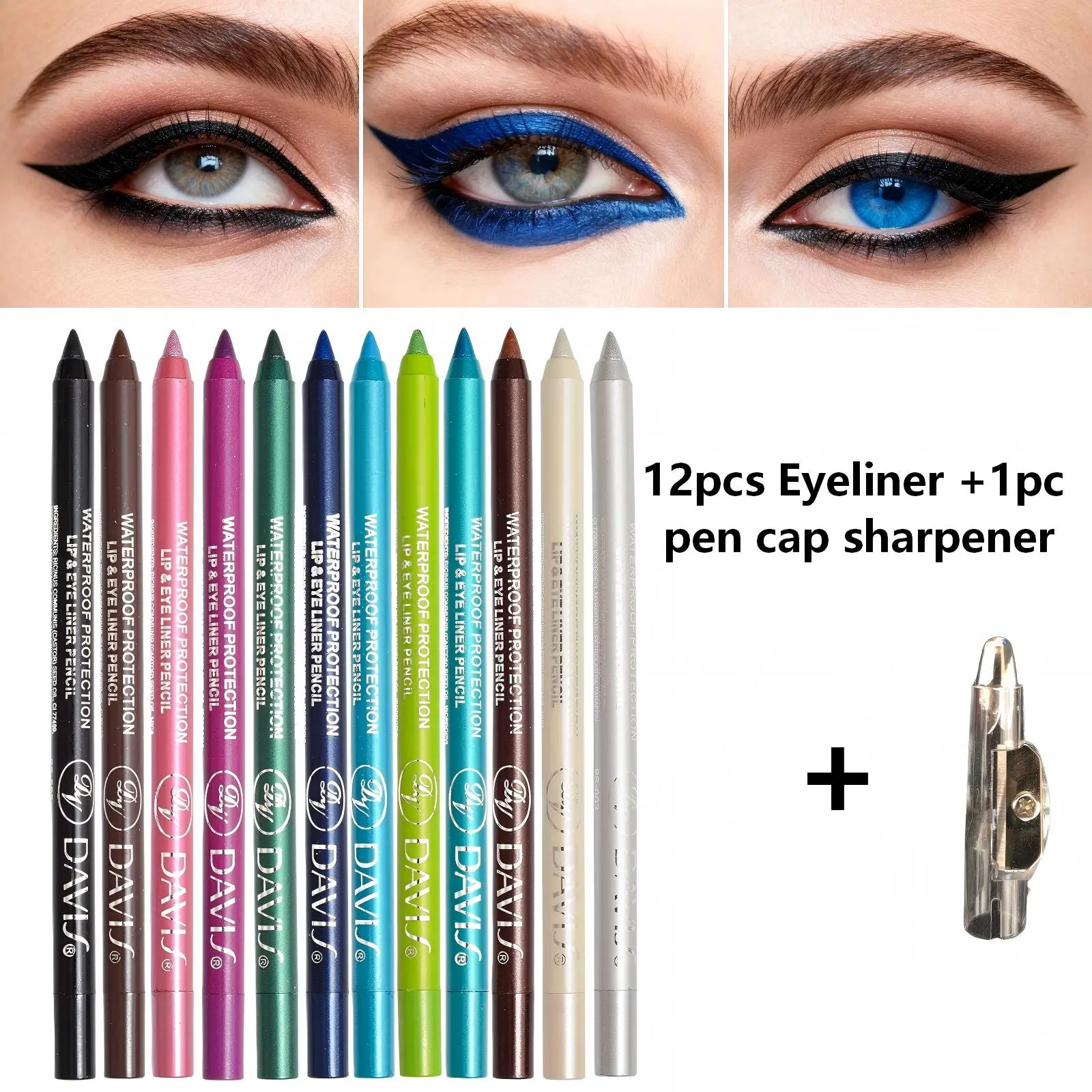 12 Color Glitter Eyeliner Pen, High Color Pearl Gloss Finish Waterproof Smoked Punk Gothic Eyeliner Pen, Makeup, Eyeliner Pencil Set, Makeup Products, Eyeliner Pencils, Cosmetic, Eyeliner Shades, Eyeliner Makeup Supplies, Multicolor Eyeliner Pencils