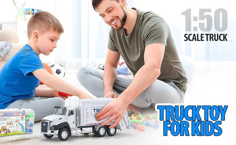 The 47th President Donald Trump 2024 Garbage Truck 1:50 Scale Pull Back Metal Model Toy - Gift for Trump Fans, Election Souvenirs