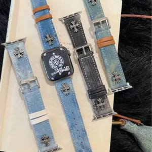 Crocker tie dye denim strap for applewatch Apple Watch