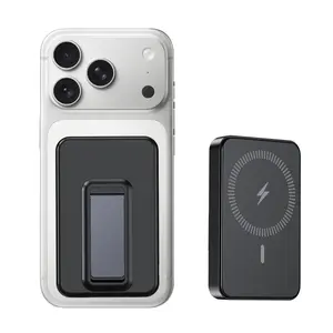 10,000mAh Magnetic Power Bank with Built-in Kickstand, 22.5W PD Fast Charging Wireless Charger for iPhone 17/16/15/14/13/12 Series, LED Display Compact Portable Battery for Travel