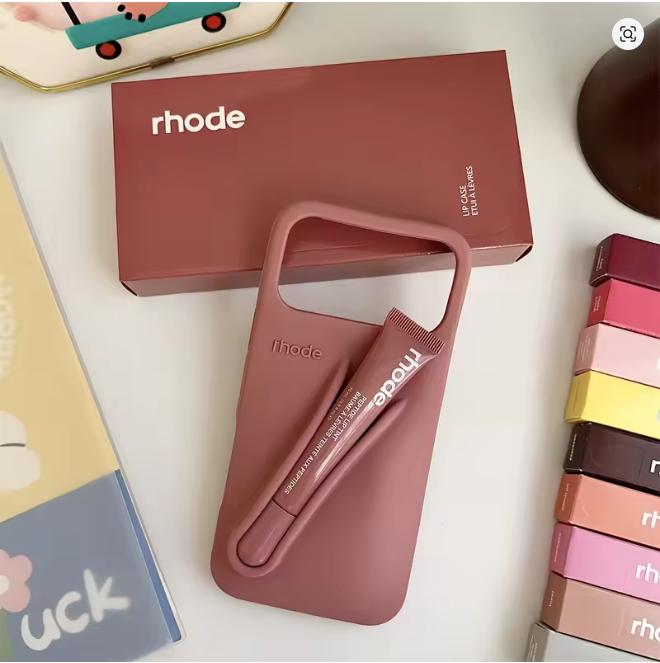 Phone Case That Holds Your Lip Gloss Soft Silicone Design for iPhone 11-17 Promax with Built-In Beauty Accessory Holder