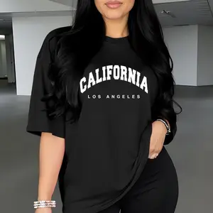 Women's Casual Sport T-Shirt - California Los Angeles Graphic Print,  Round Neck Summer Top, Relaxed Fit for Gym, Lounge & Casual Attire, Gym Casual Wear | Relaxed Fit Shirt | Lightweight Fabric, Ladies T Shirts