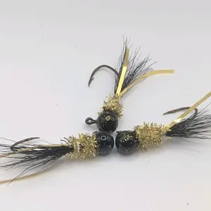 3 1/16 oz Wedge Tail Crappie Jigs The Dark Knight Bucktail