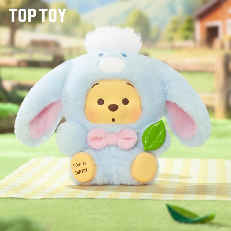 【TOPTOY】Disney Winnie the Pooh Happy Farm Series Vinyl Plush Blind Box, Cute Figures, Desktop Ornament, Collectible Toys, Birthday & Holiday Gift
