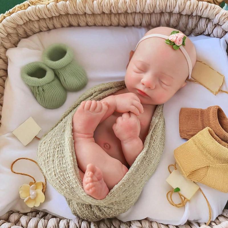 BABESIDE Full Body Silicone Reborn Baby Dolls - 16 Inch (Weight 4 lb) Weighted Full Silicone Realistic-Newborn Baby Doll Real Life Baby Dolls with Complete Accessories & Gift Box