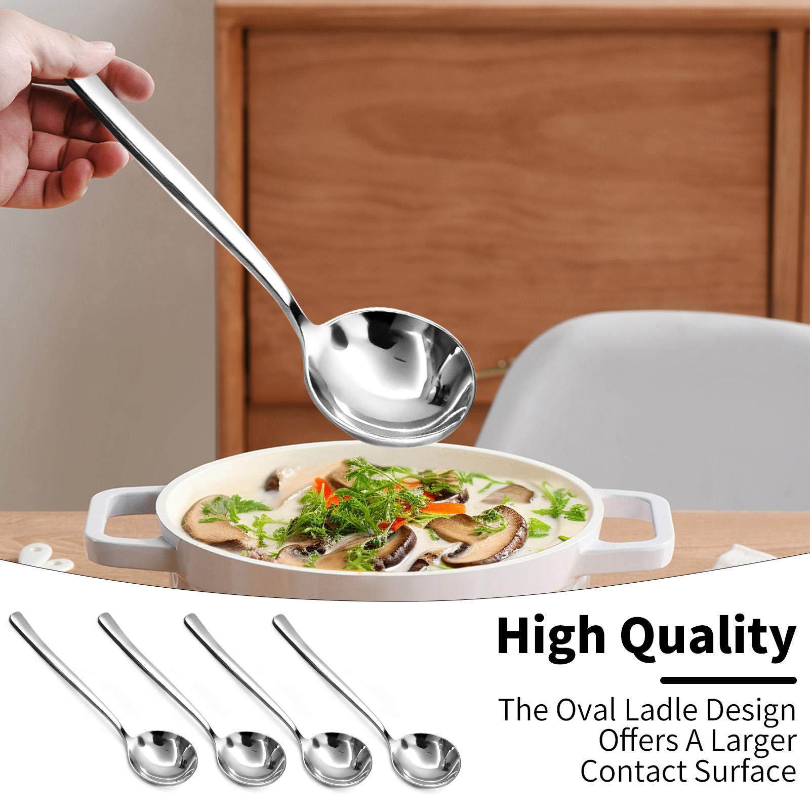 【AREL】Stainless Steel Spadle Set, Spoon & Ladle Hybrid, Cutlery, Tableware for Home, Kitchen & Dining,sohochic