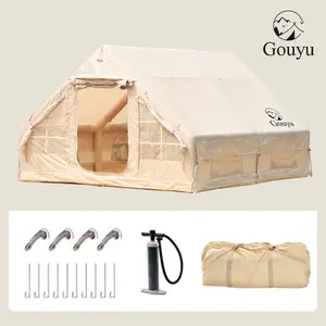 Inflatable Tent for Camping,6-8 Person Blow Up Air Glamping Room Tent House with Stove，Easy Setup Tents