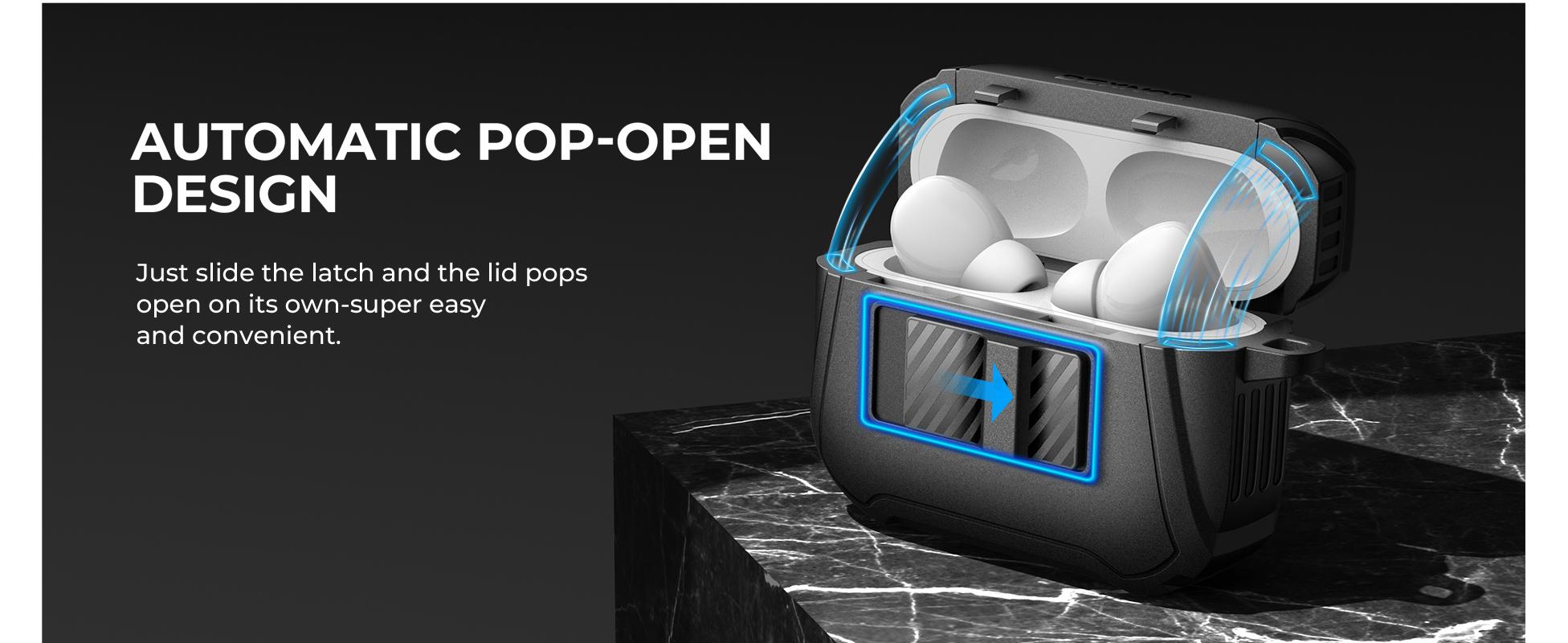 Dexnor Magnetic Case for AirPods Pro 2nd/1st Generation (2023/2022/2019), Compatible with MagSafe, Drop-Proof Lock Full-Body Shockproof Hard Protective Cover Rugged Bumper Cases with Carabiner Protection Handy