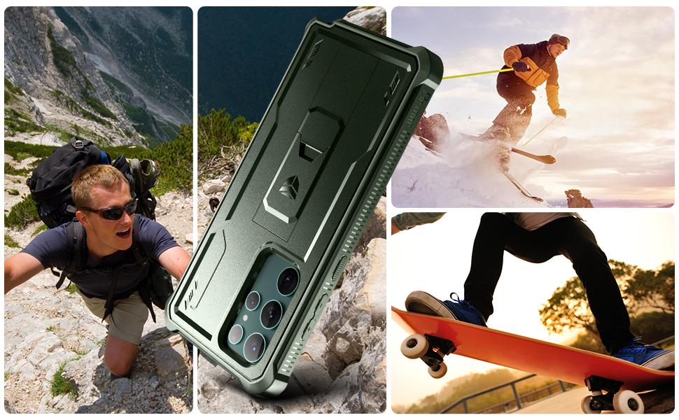 Dexnor for Samsung Galaxy S22 Ultra Case/6.8 inches, [Built in Screen Protector and Kickstand] Heavy Duty Military Grade Protection Shockproof Protective Cover for Samsung Galaxy S22 Ultra 5G