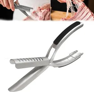 Rib Membrane Removal Tool, Rib Prep Tool, BBQ Rib Skinner, Stainless Steel Rib Membrane Remover Tool, Ergonomic Design for Effortless BBQ Rib Preparation ﻿ (1PC)