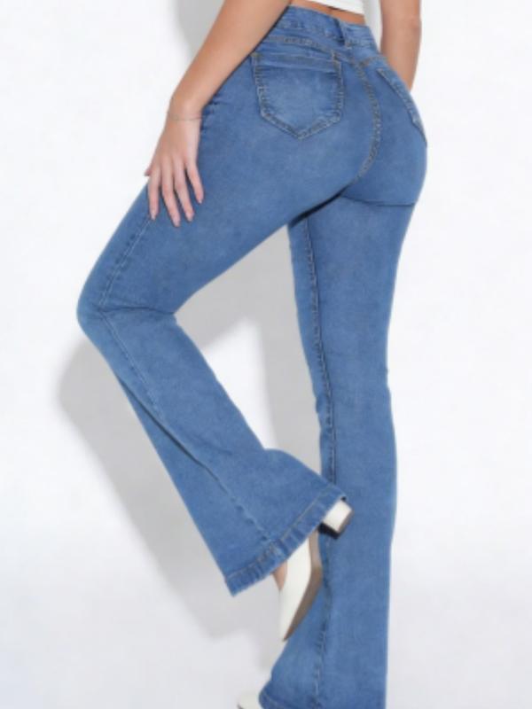 Butt Lifting Flare Jeans for Women Stretchy Bootcut High Waist Curvy Jeans Trendy Bell Bottom Wide Leg Denim Pants