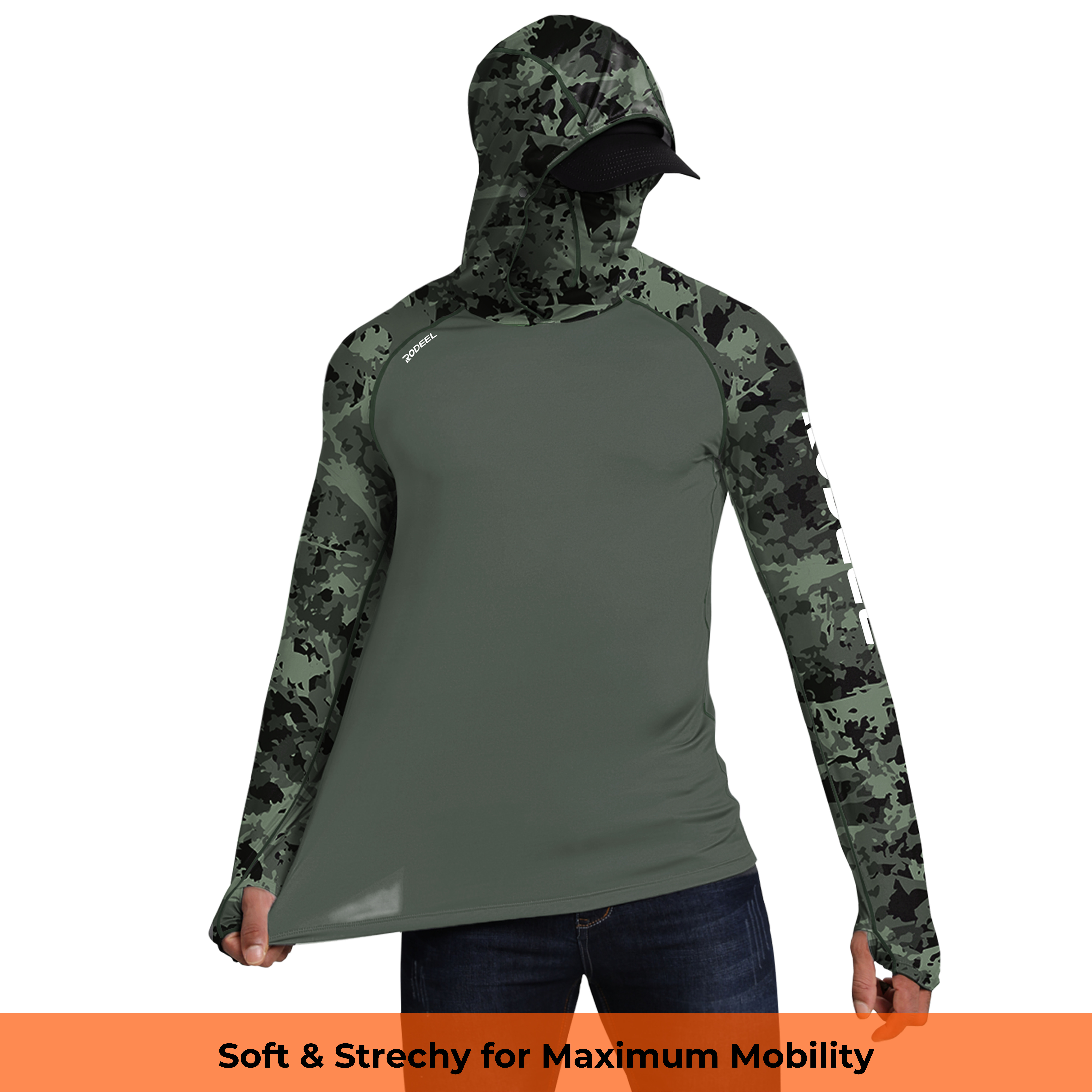 RODEEL 934 Sun Hoodie Shirts w/ UV Detection Mask Neck Gaiter Thumbhole Men UPF 100+ Sun Protection Long Sleeve Lightweight Quick Dry Moisture Wicking Breathable Cooling Activewear for Outdoor Sport Fishing Construction Roofing, Holiday Gift RODEEL 934 Sun Hoodie Shirts w/ UV Detection Mask Neck Gaiter Thumbhole Men UPF 100+ Sun Protection Long Sleeve Lightweight Quick Dry Moisture Wicking Breathable Cooling Activewear for Outdoor Sport Fishing Construction Roofing, Holiday Gift