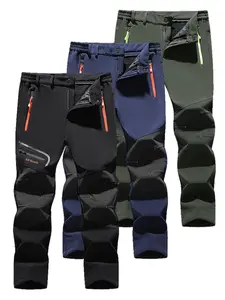 Men's winter wool-lined windproof and waterproof trousers - ski snow pants; thick and warm outdoor work pants, ideal for outdoor wear; these pants are an essential practical item in men's wardrobe and are a gift for boyfriends or husbands. Great gift.