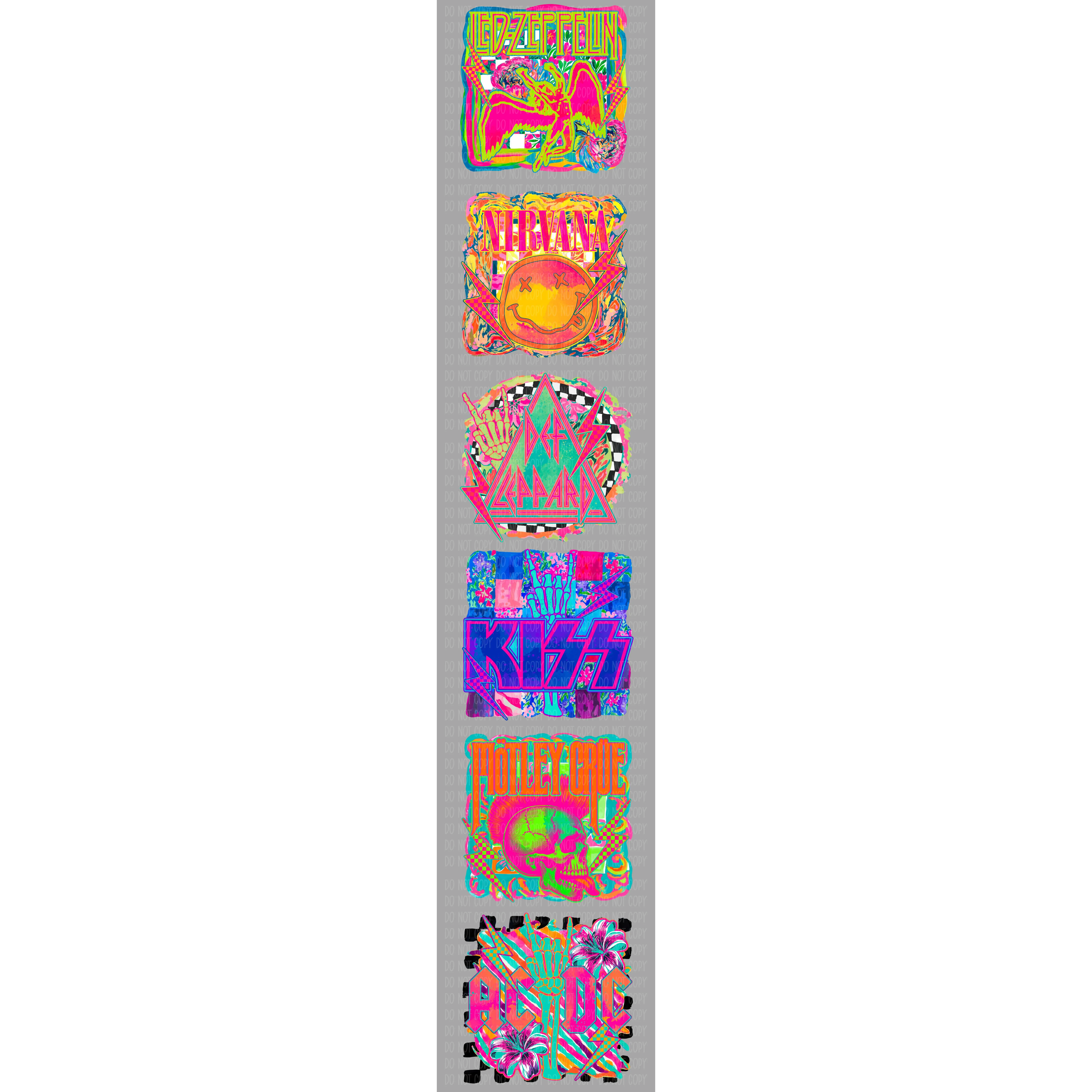 Neon Band (1) Pre-Made Gang Sheet 15X75