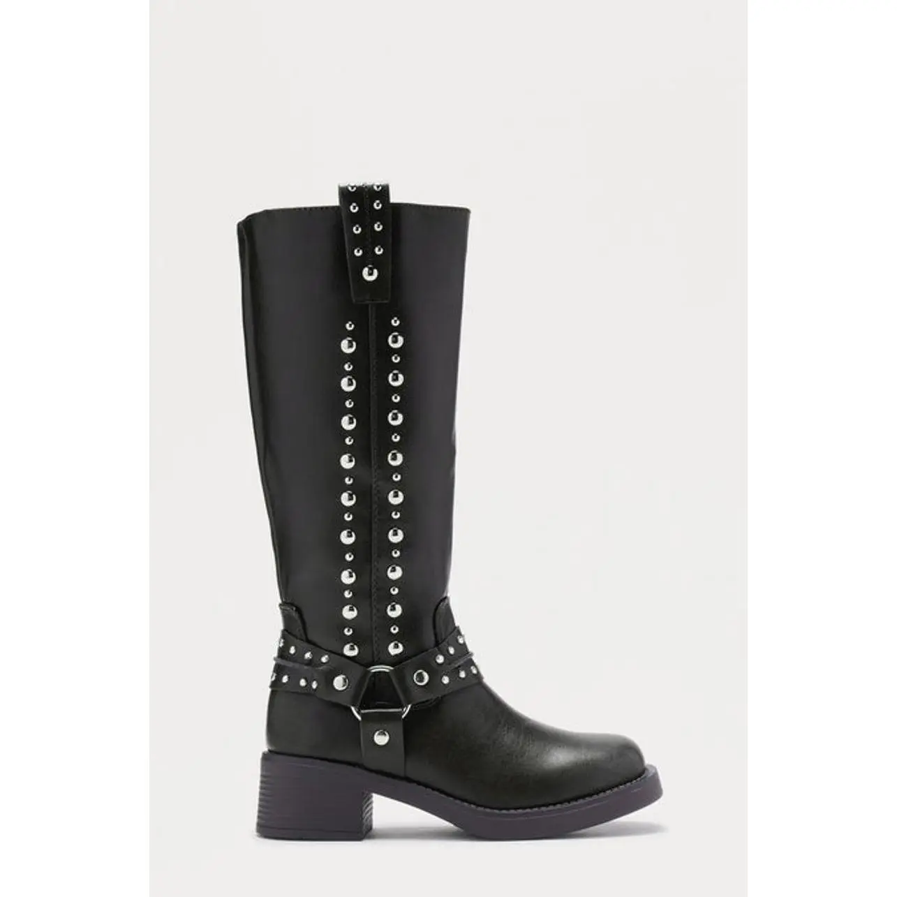 Timberly Studded Knee High Boots - Black 1