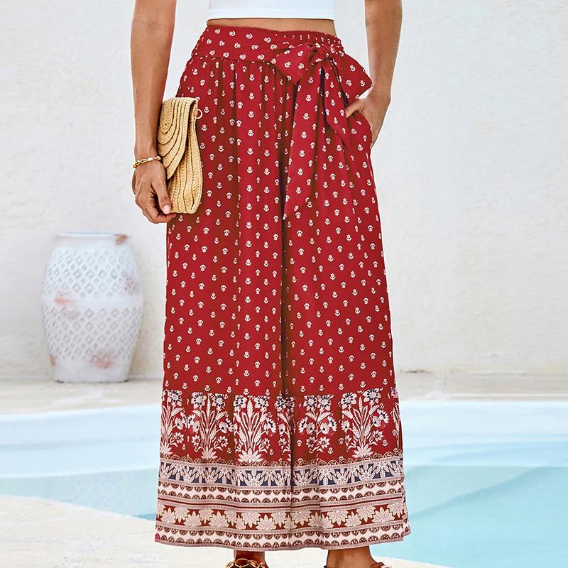 Grace Karin Women Elastic Waist Flared Pants Casual Full Length Bell-Bottoms