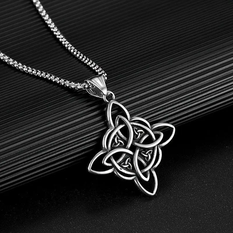 Witch's Knot Necklace, Irish Knot Necklace Pendant, Everyday Wear Jewelry, Commemorative Gift,Symbol of Love, Strength & Connection Meaningful Gift for Him or Her ,Unisex Statement Pendant Jewelry Valentine’s Day gift