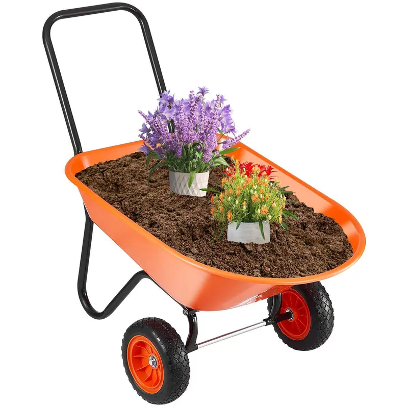 NEW Marathon Yard Rover 2 Tire Wheelbarrow – 300 Lb Capacity, Green, Free Shipping