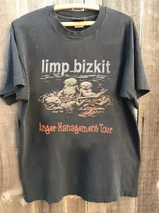 Limp Bizkit Band Tour T-shirt, Retro Charcoal Short Sleeve Unisex Tshirt S-5XL