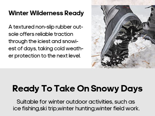 NORTIV 8 Men's Waterproof Insulated Winter Shoes and Snow Boots with 3M Thinsulate Insulation & Rubber Sole for Winter Work & Outdoor Adventures - Decor