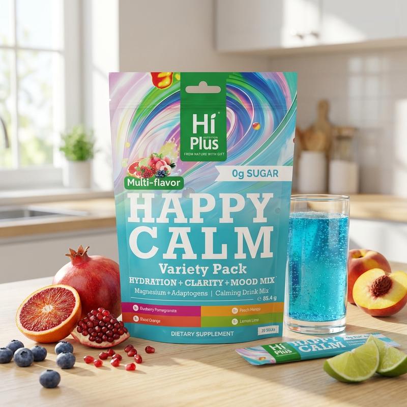 HiPlus Magnesium Calming Drink Mix with Vitamin D3 for Better Sleep ...