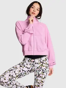 PINK Campus Terry™ Mock-Neck Full-Zip Sweatshirt