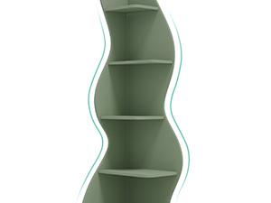 Tribesigns Corner Shelf, Modern 5-Tier Wall Corner Bookshelf, Stylish Corner Small Bookcase Storage Rack Plant Stand with Unique Shape for Living Room, Home Office (Sage Green, 1PC)