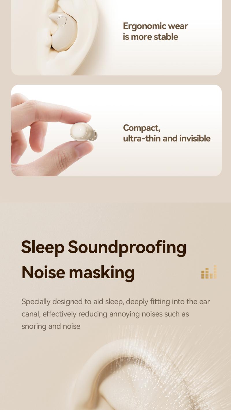 CHENRUIDA 2 Pairs Mini Bluetooth Earbuds, Nearly Invisible Sleep Headphones Set, 360° Surround Sound Experience, Superior Battery Life, with Portable Charging Case, Perfect for Sleeping, Sports, Studying and Relaxing