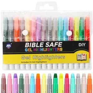 Gel Highlighters,16 Assorted Colors No Bleed Bible Highlighters,Bible Safe,No Bleed,Fade or Smear, School and Office Supplies
