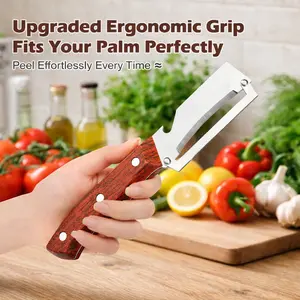 2-in-1 Fruit & Veggie Peeler with Bottle Opener Sharp Stainless Steel Ergonomic Non-Slip Grip for Effortless Peeling